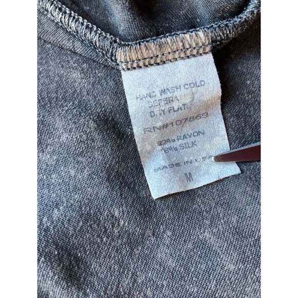 VTG Silver Charm Sz Medium Sleeveless Top Cami Silk Bl Black Brown Velvet Y2K - Picture 5 of 7